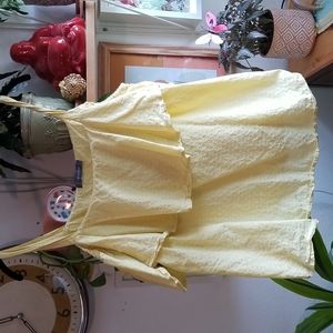 Lemon yellow polka dot off the shoulder tank